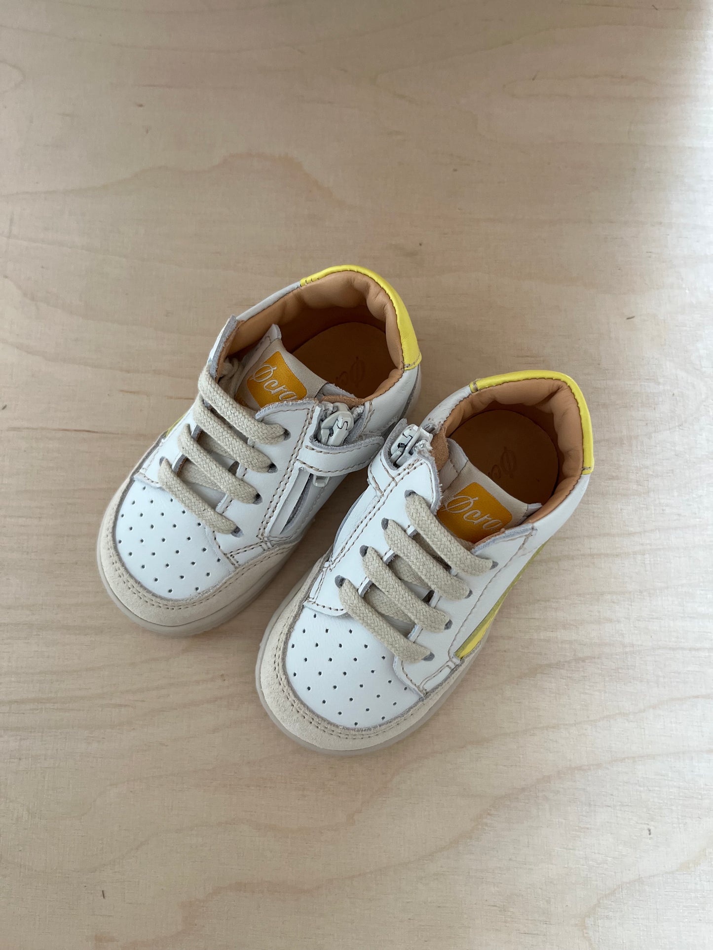 sneaker lex - wit lichtgeel
