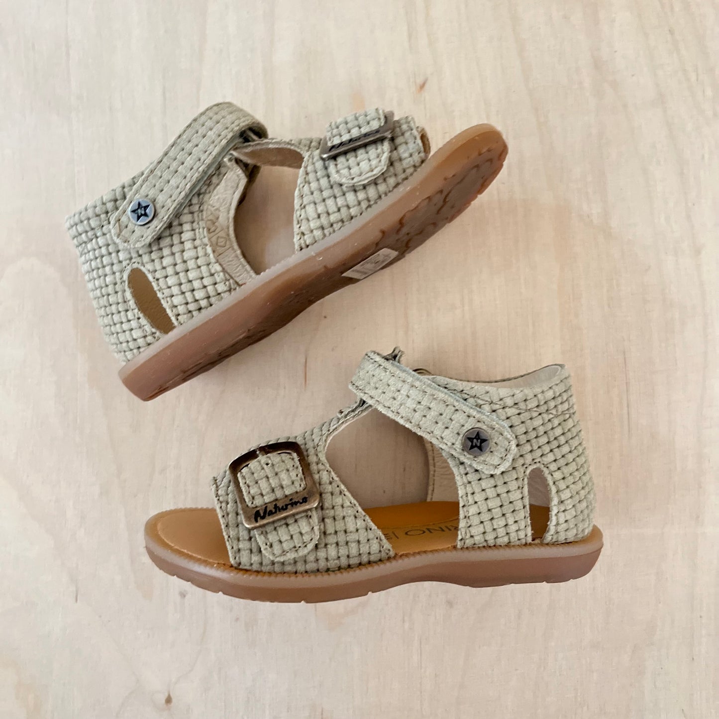 stapsandaal quarzo suede woven - stone