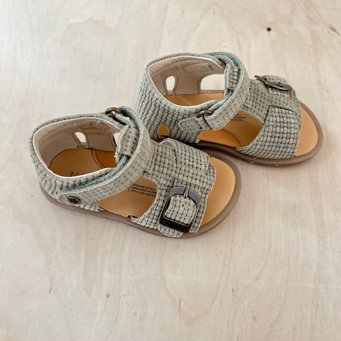 stapsandaal quarzo suede woven - stone