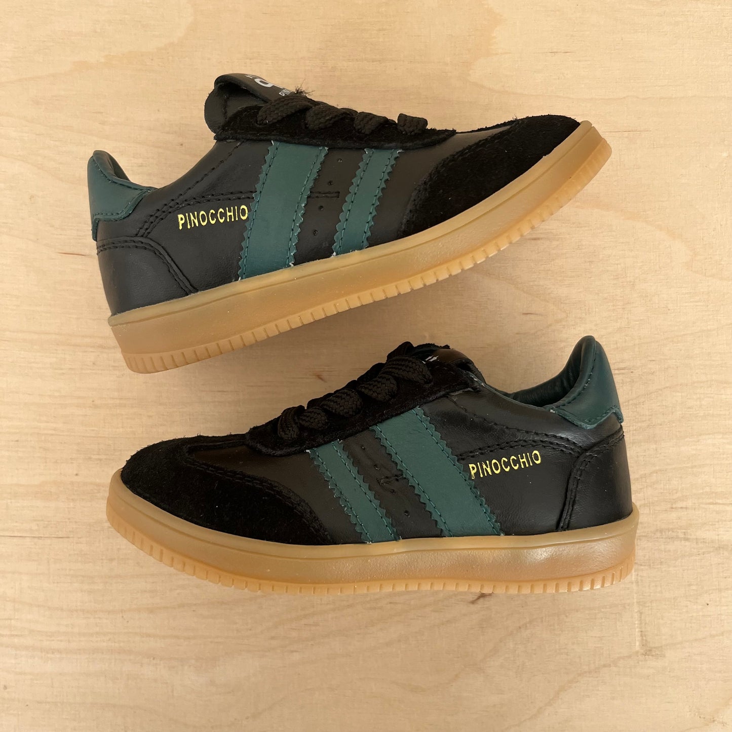 sneaker harry - zwart, donkergroene strepen