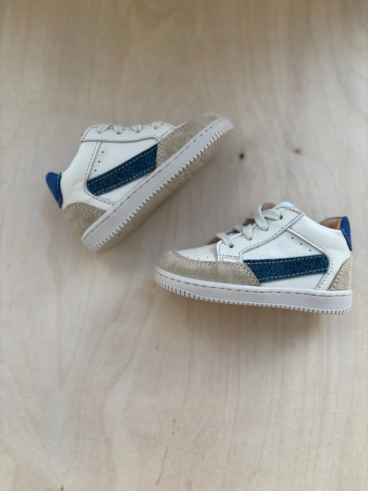 Ocra eerste stapper sneaker ron wit blauw