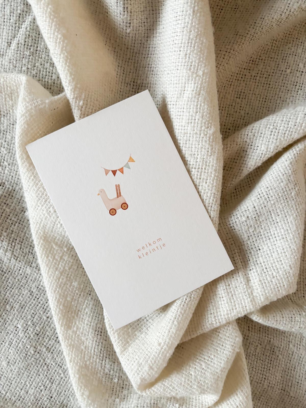 Wenskaart 'Hello baby duck'