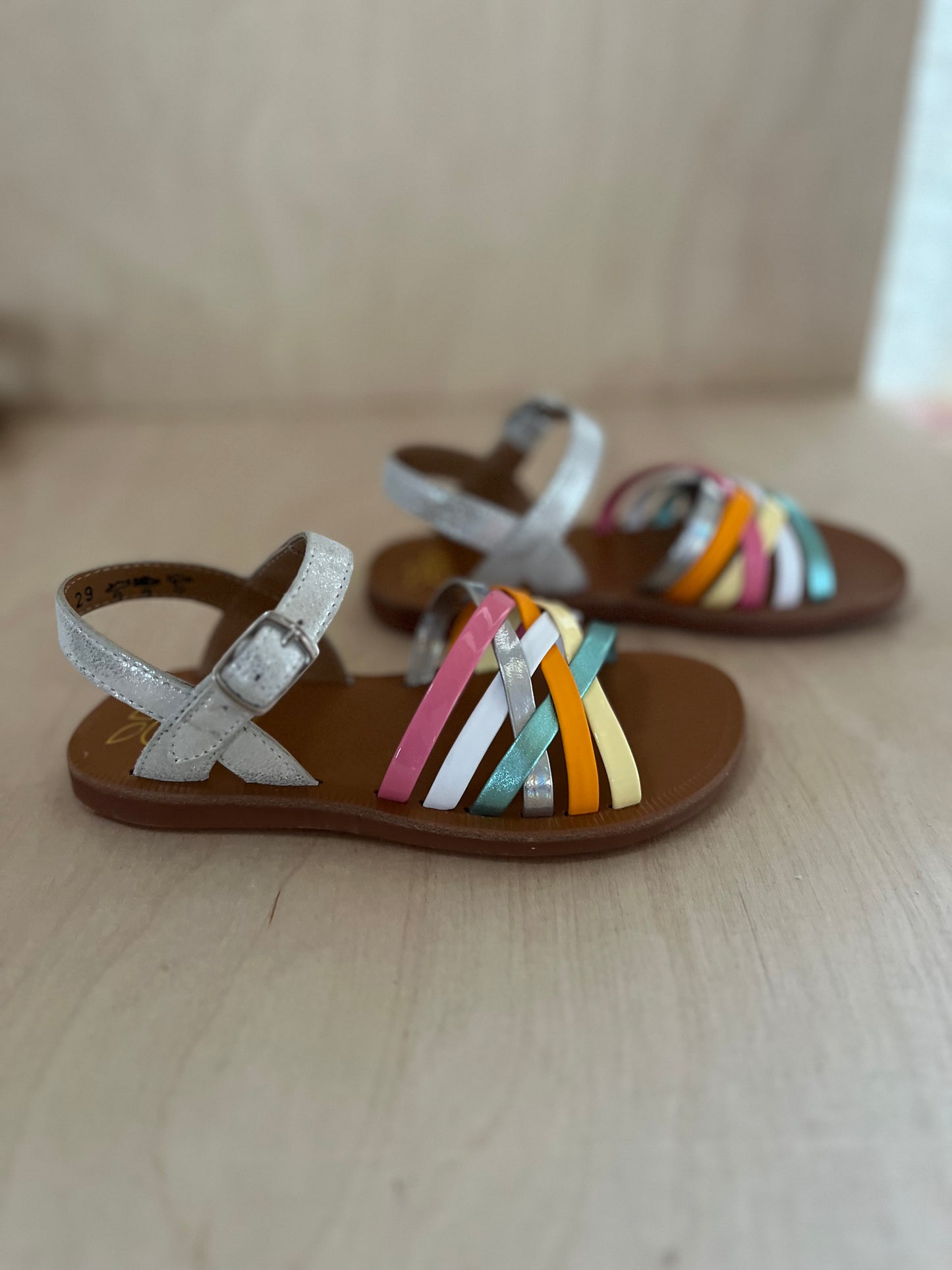 sandaal plagette lux - muestra - silver multi fresh