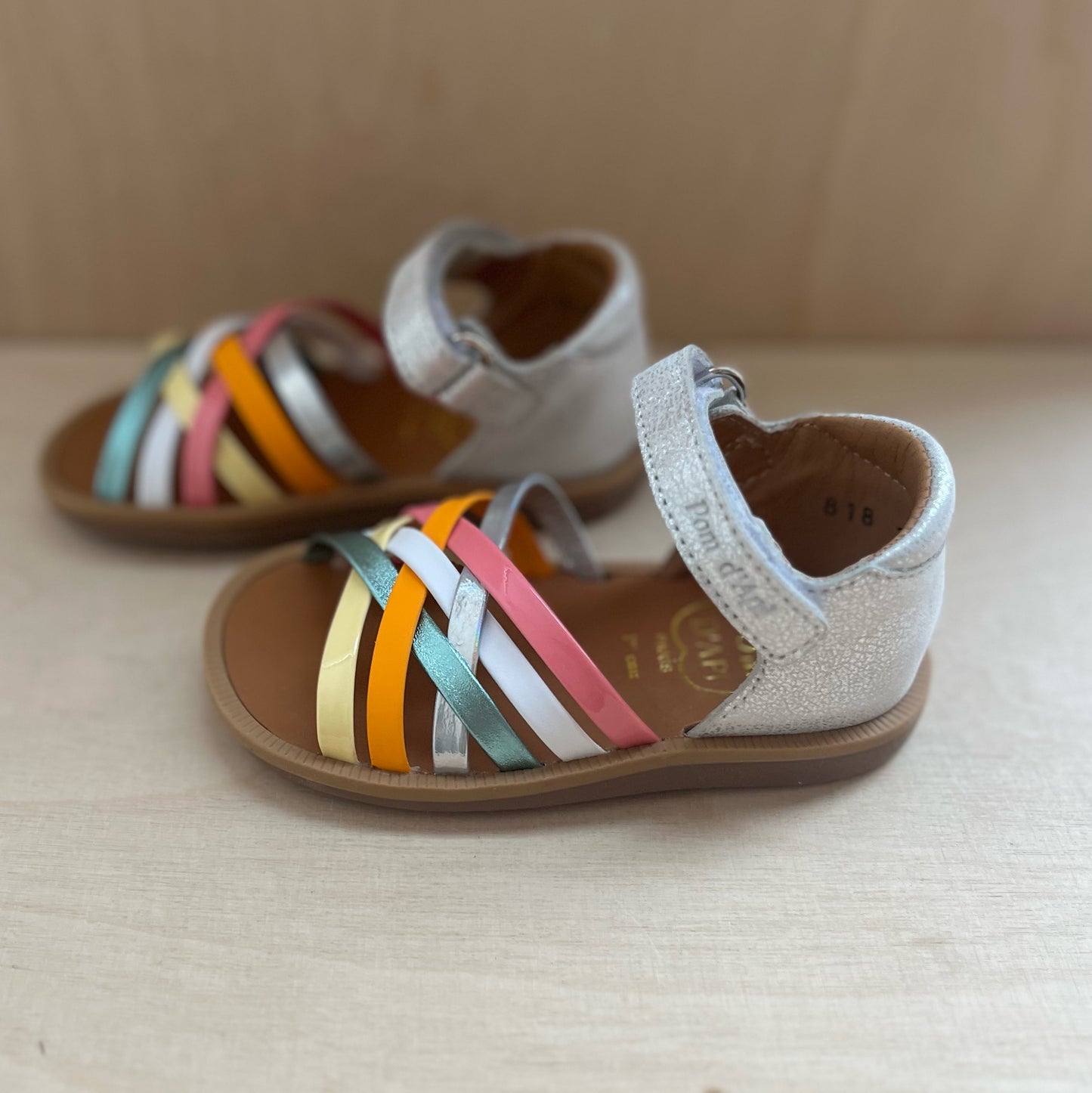 stapsandaal - poppy lux - muestra - silver multi fresh