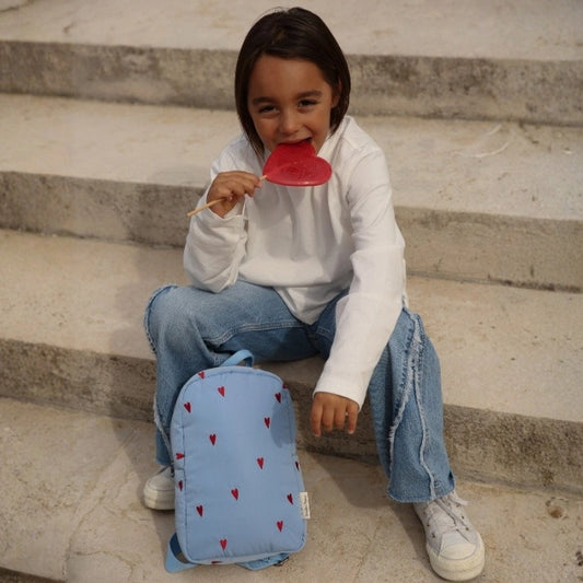 Studio Noos light blue hearts puffy mini backpack