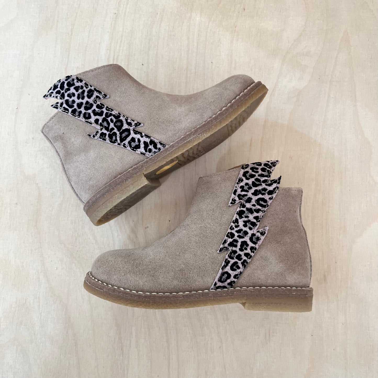 bottine bliksem - taupe suede, leopard