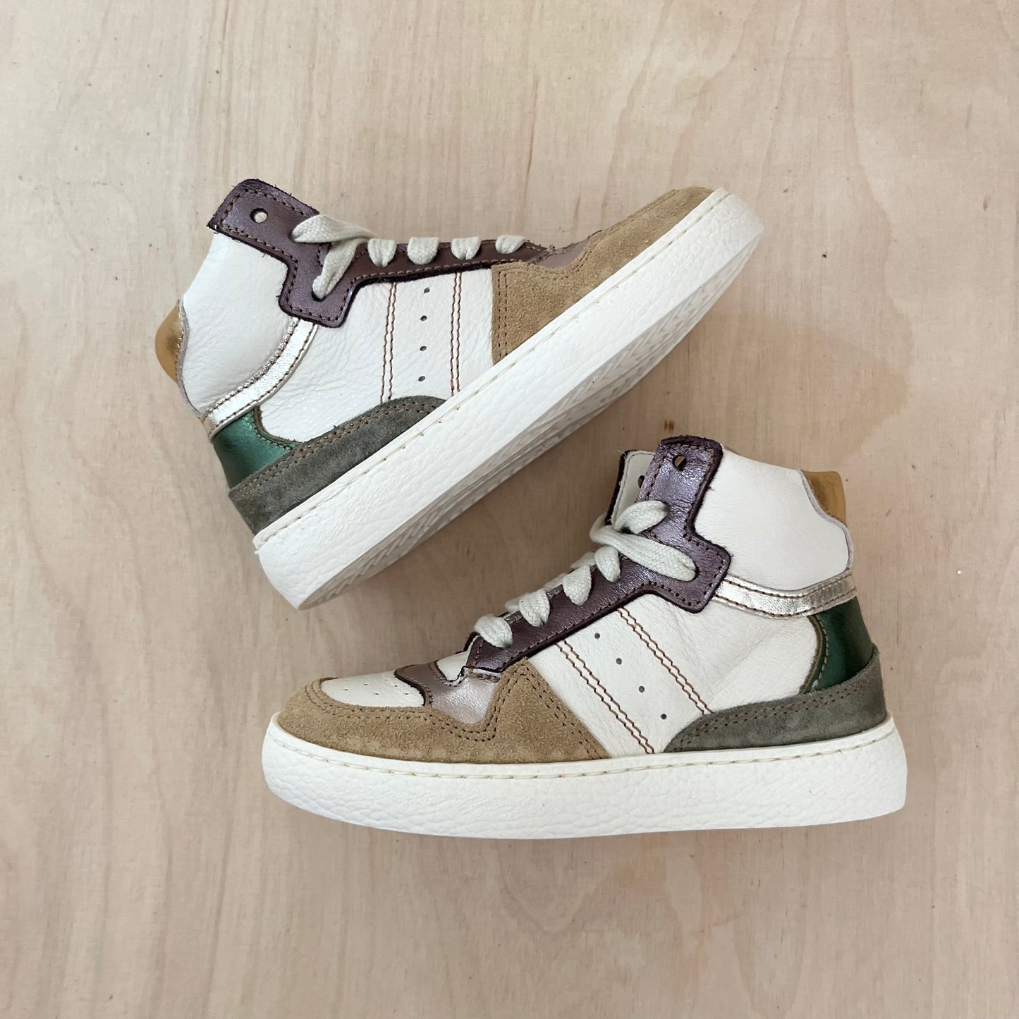 hightop sneaker - beige gold green