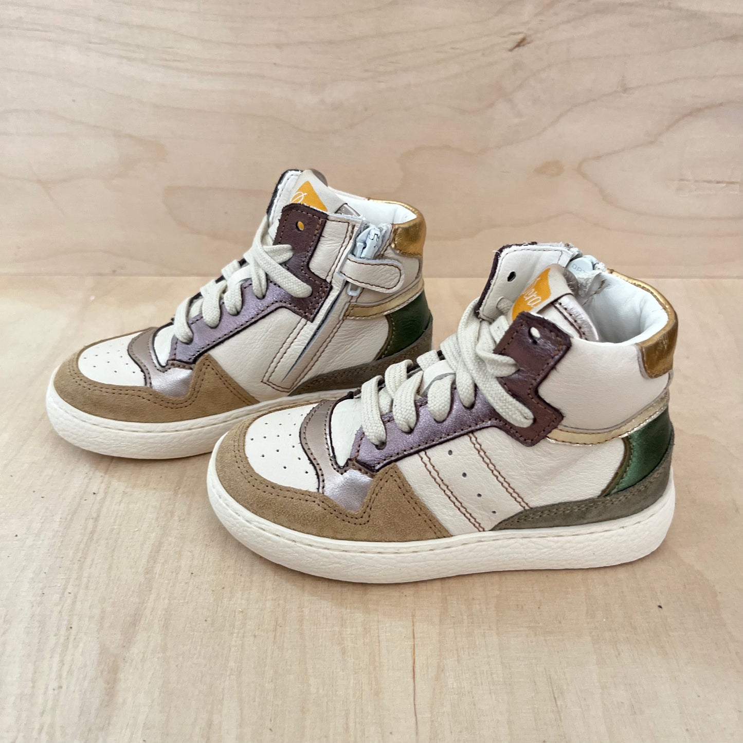 hightop sneaker - beige gold green