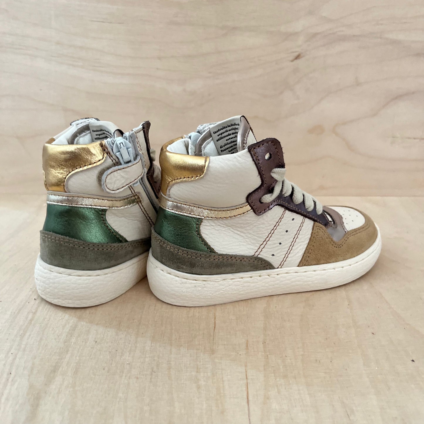 hightop sneaker - beige gold green