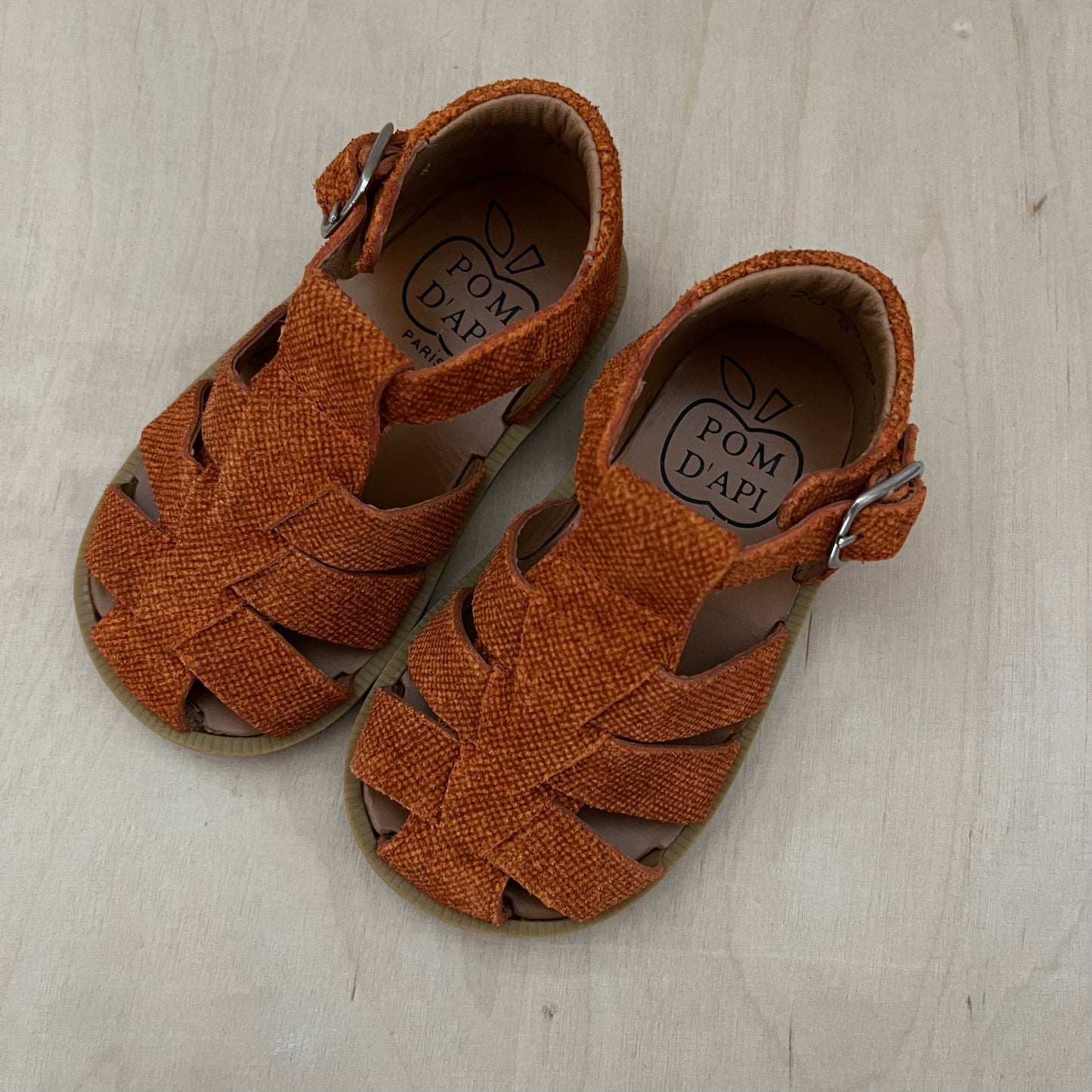 stapsandaal - poppy daddy velours - quadri orange
