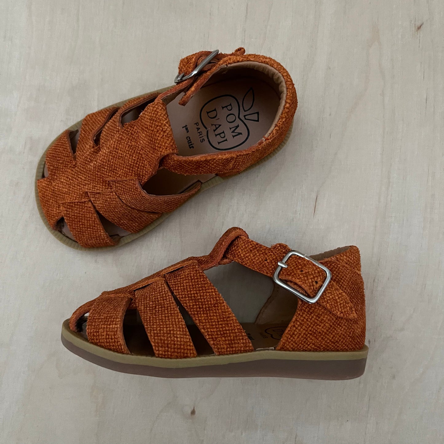 stapsandaal - poppy daddy velours - quadri orange