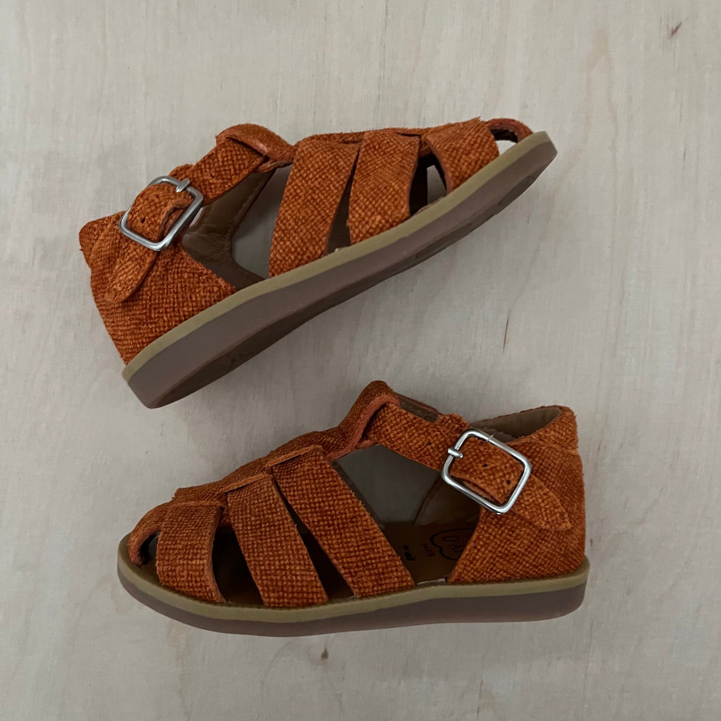 stapsandaal - poppy daddy velours - quadri orange