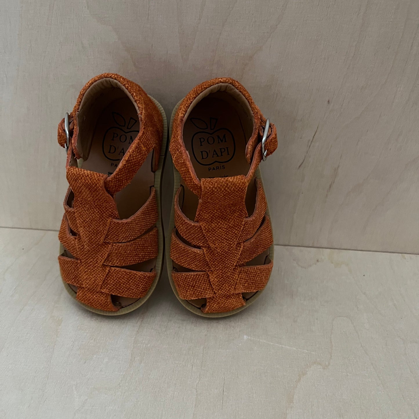 stapsandaal - poppy daddy velours - quadri orange