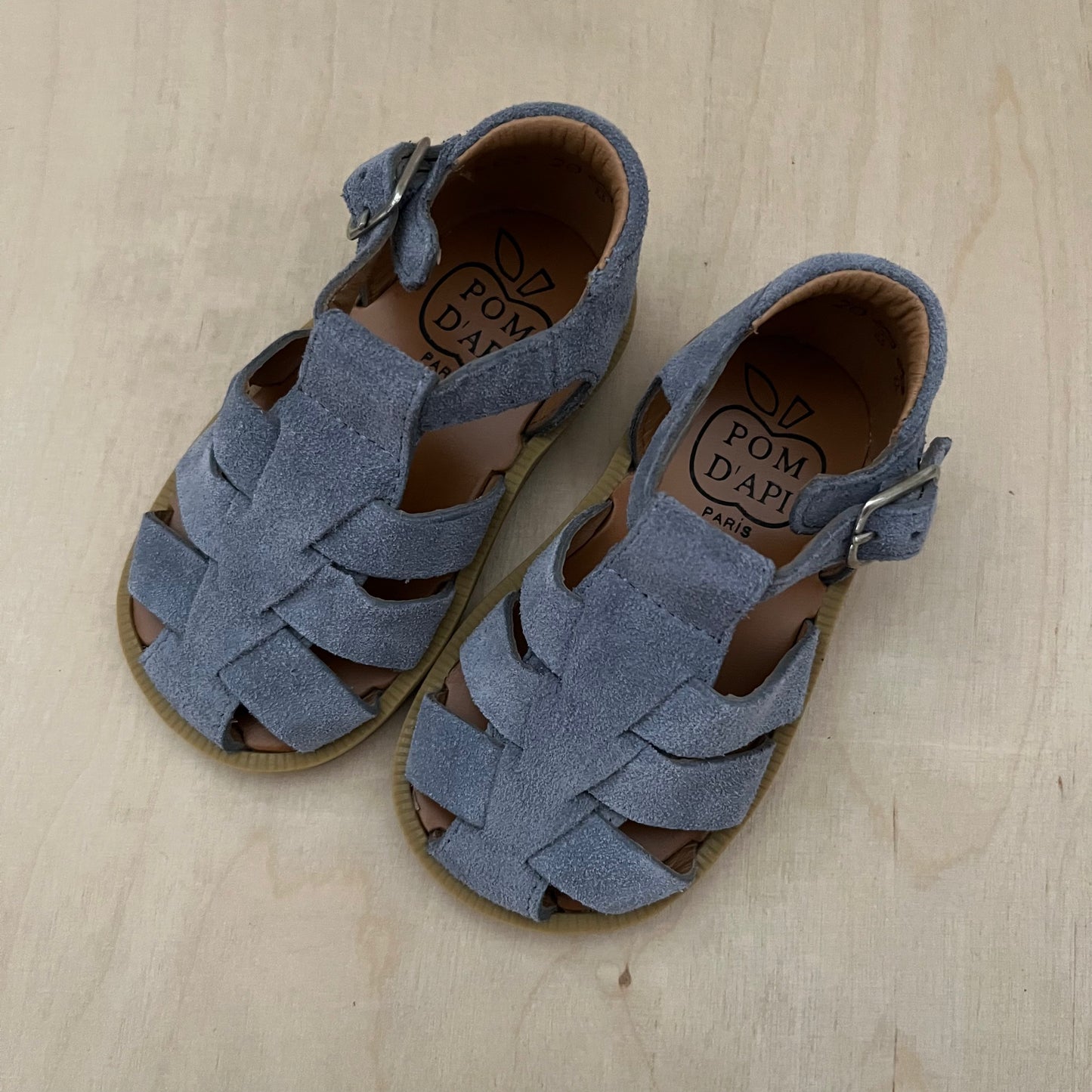 stapsandaal - poppy daddy velours - denim