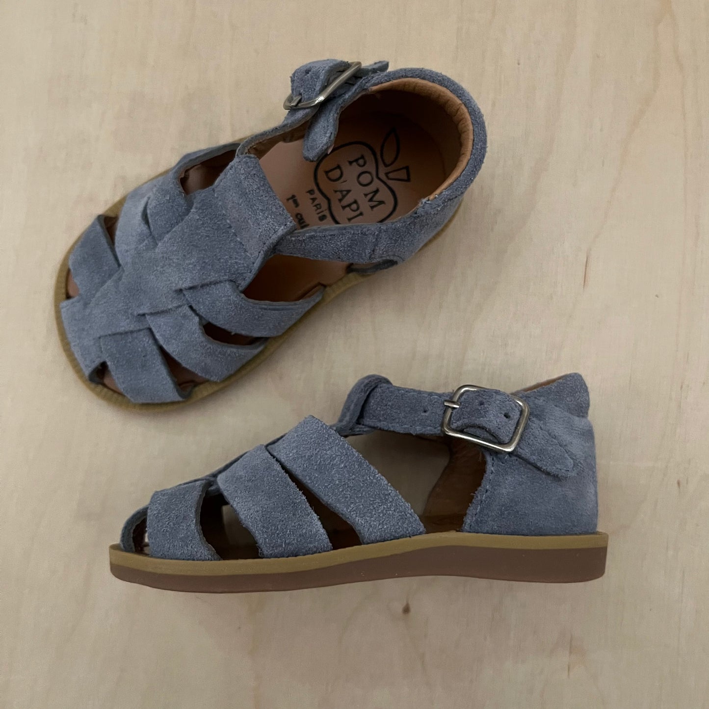 stapsandaal - poppy daddy velours - denim