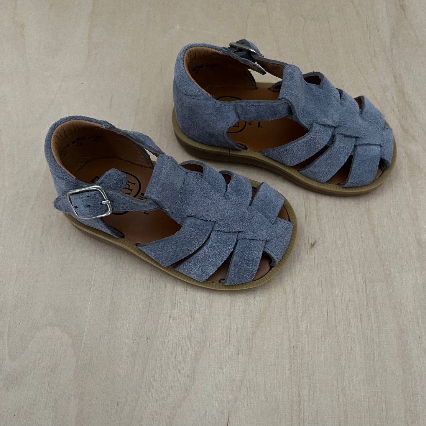 stapsandaal - poppy daddy velours - denim