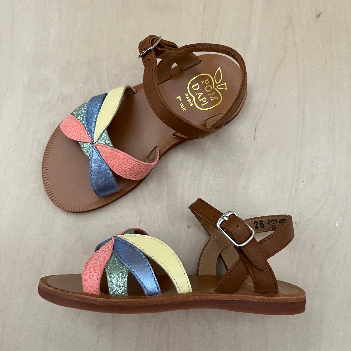 sandaal - plagette oto nappa - camel butter