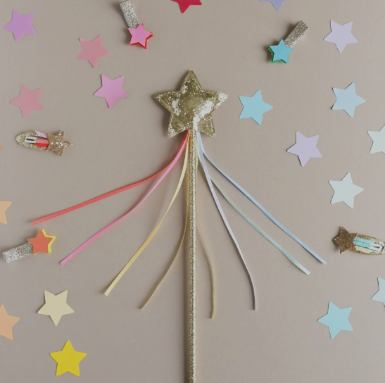 rainbow glitter star wand - toverstok