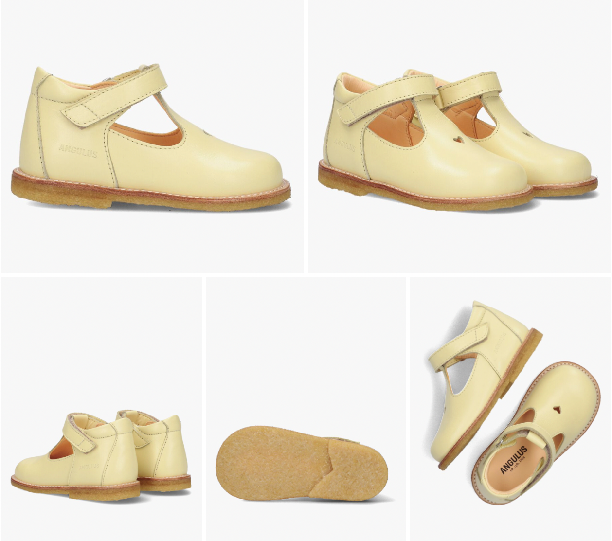 velcro schoen, geel lakleder, hartje