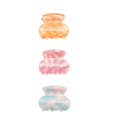 acetate claw clips, bright multi