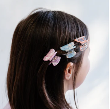 acetate claw clips, bright multi