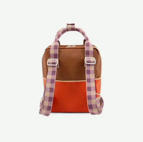 backpack small - colourblocking - orange, brown