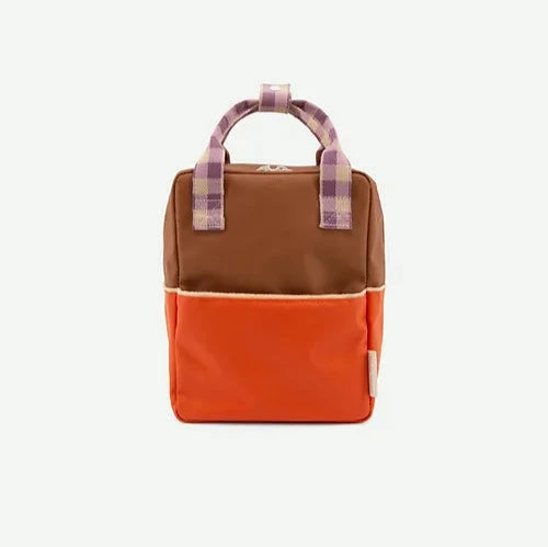 backpack small - colourblocking - orange, brown