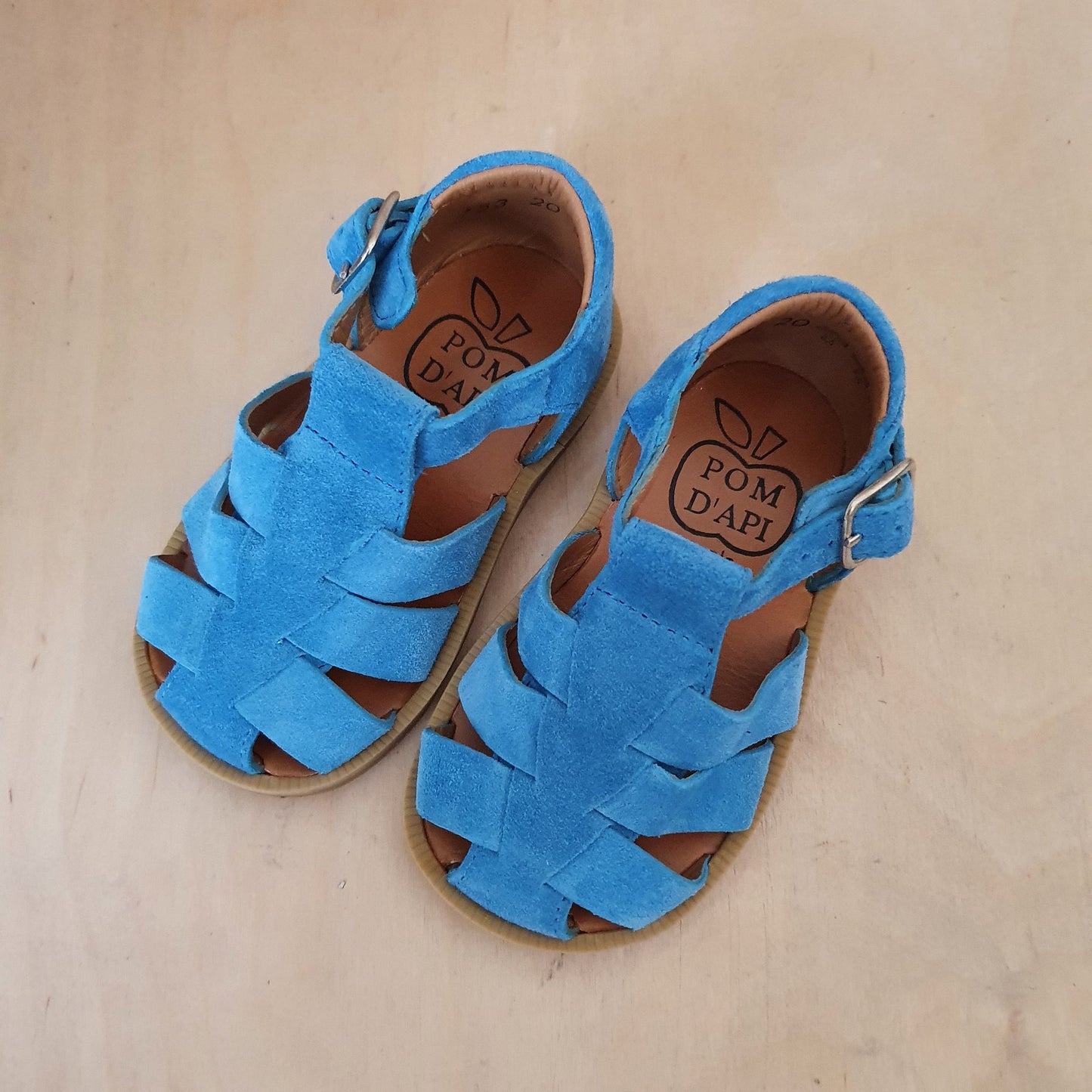 POM D'API - stapsandaal - poppy daddy - velours blue