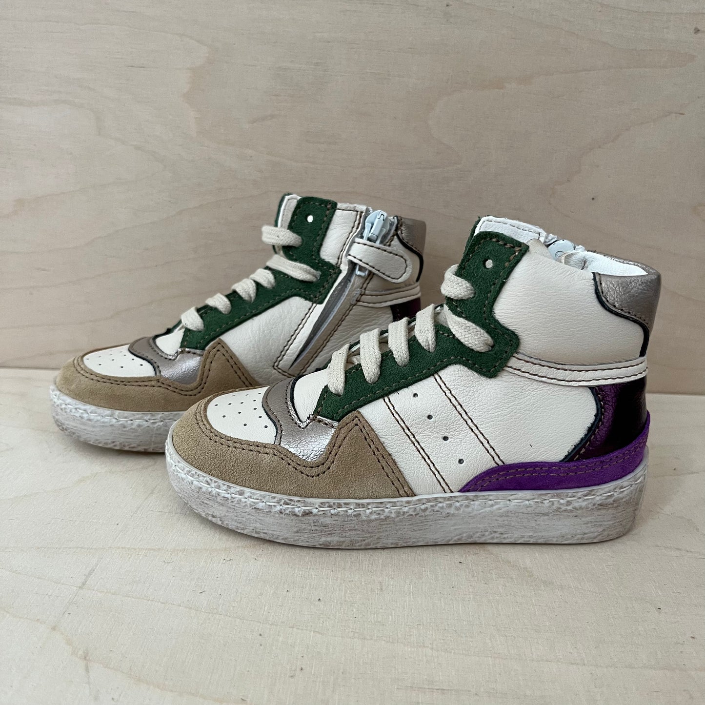 OCRA - hightop sneaker - paars, groen, beige