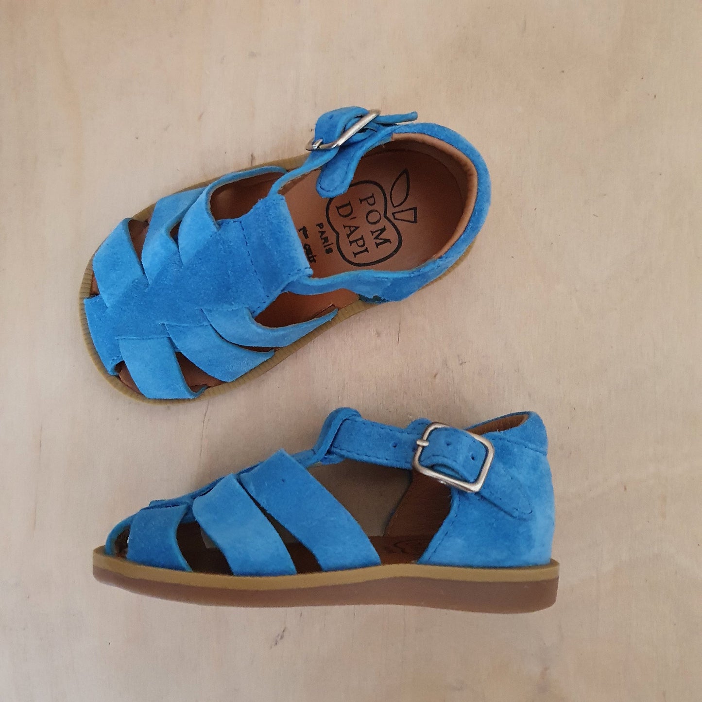 POM D'API - stapsandaal - poppy daddy - velours blue