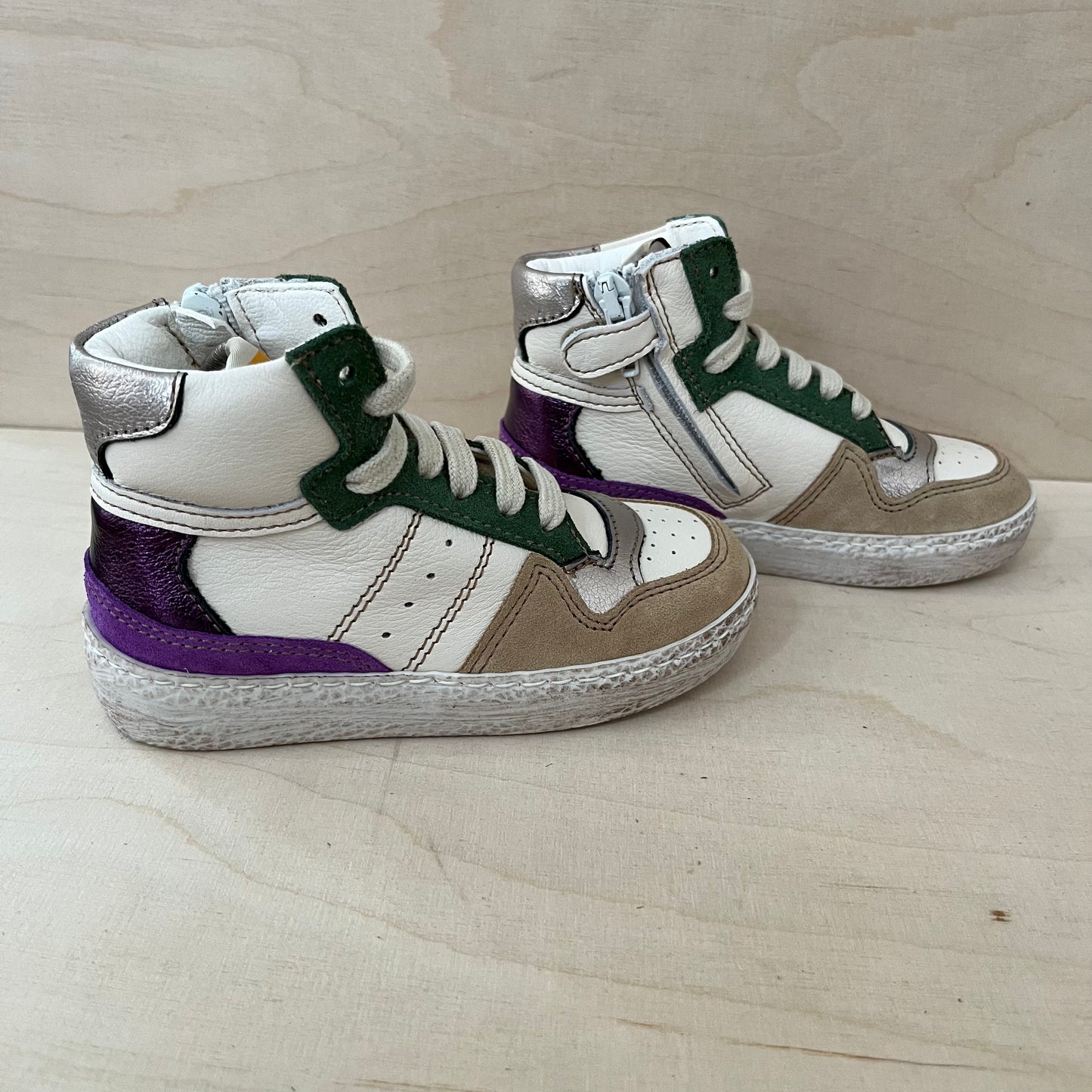 OCRA - hightop sneaker - paars, groen, beige