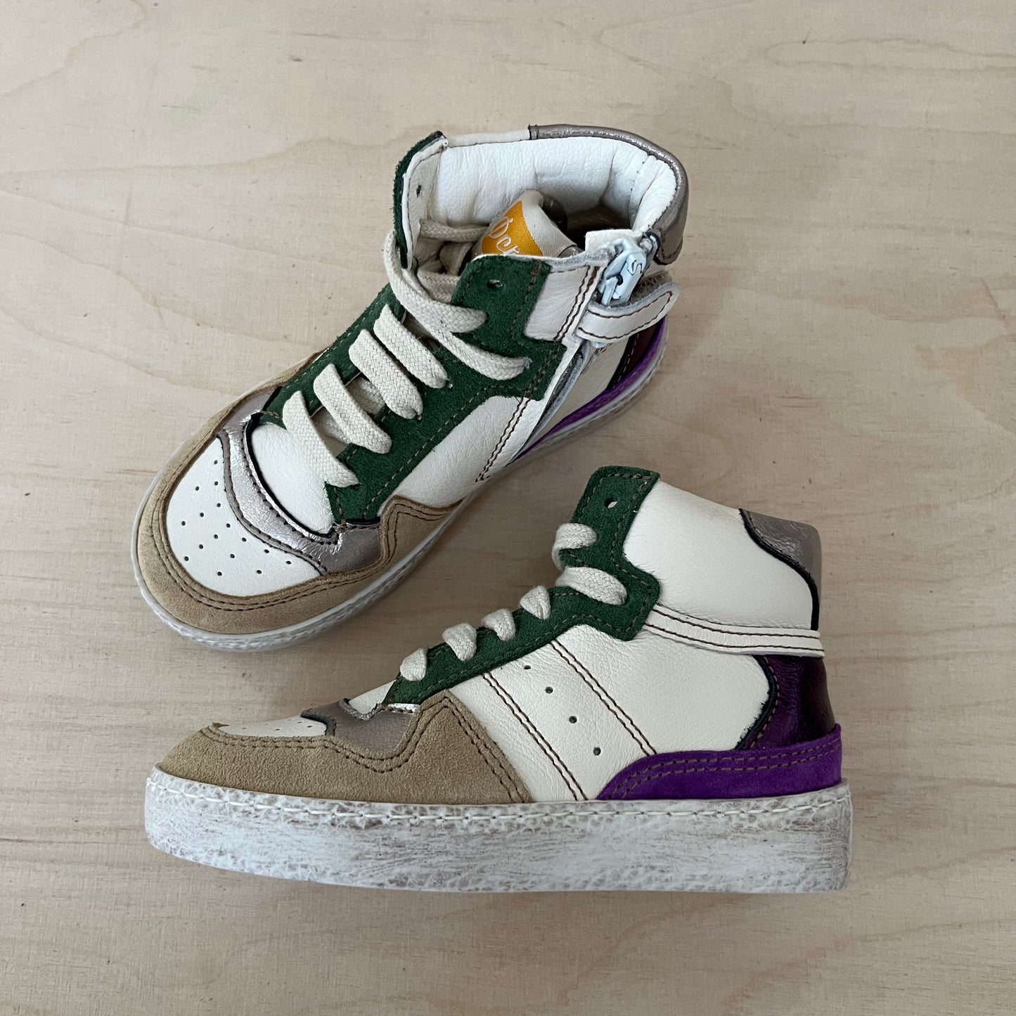 OCRA - hightop sneaker - paars, groen, beige