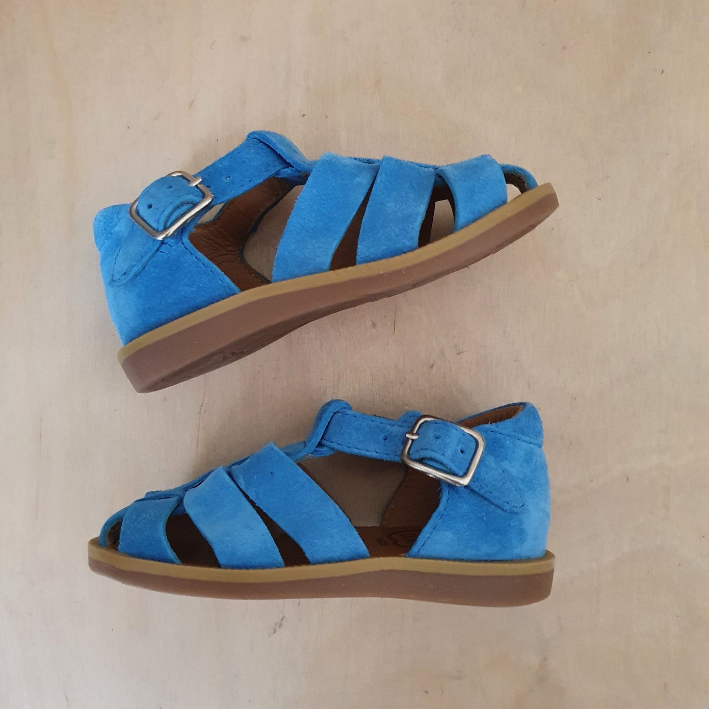 POM D'API - stapsandaal - poppy daddy - velours blue