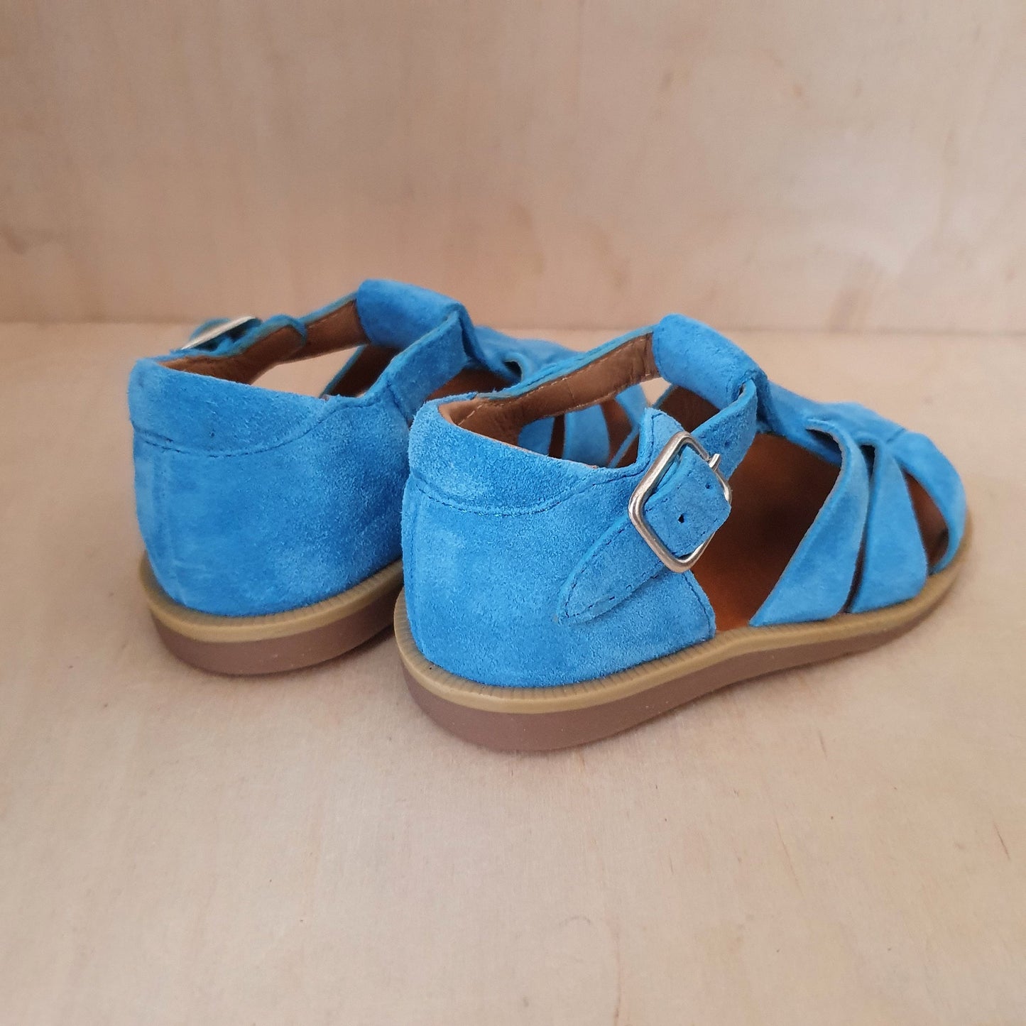 POM D'API - stapsandaal - poppy daddy - velours blue