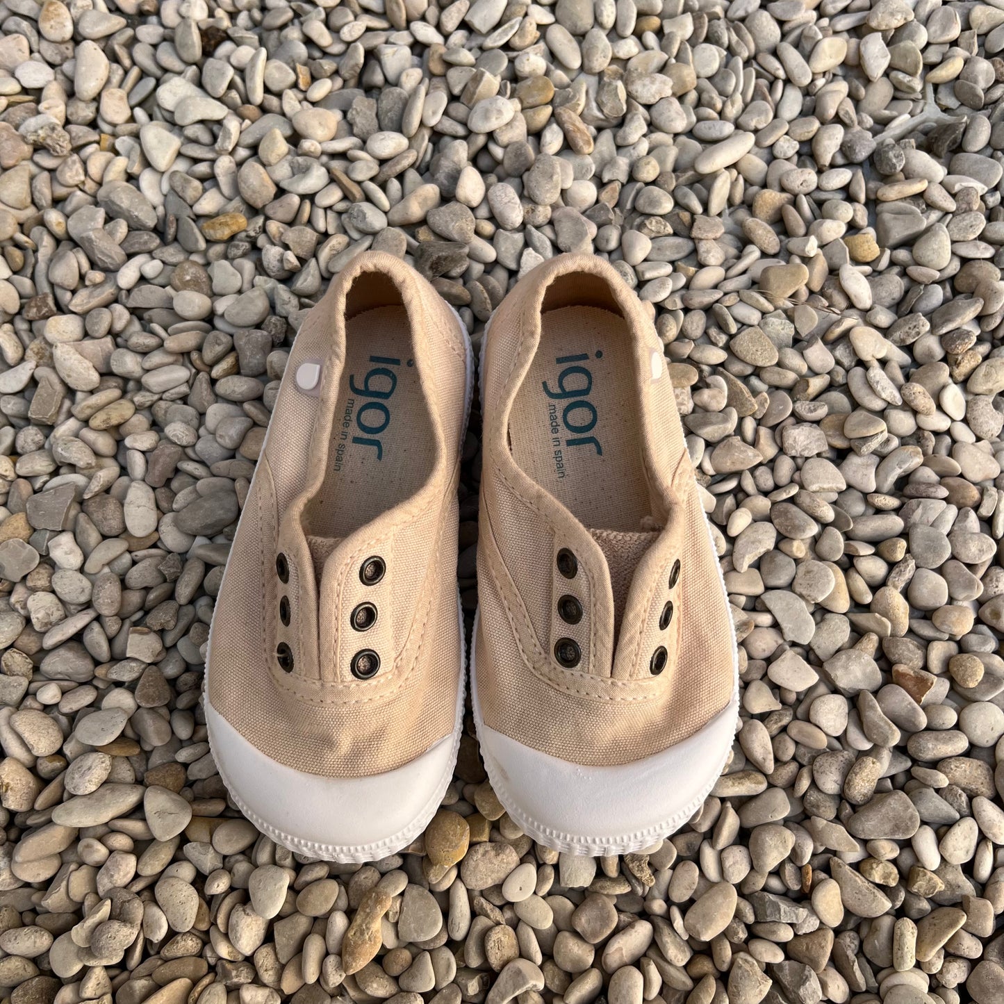 IGOR - speelschoen canvas - beige TURNPANTOFFEL