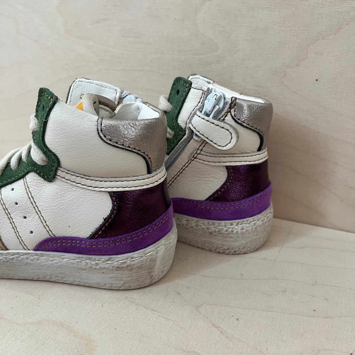 OCRA - hightop sneaker - paars, groen, beige