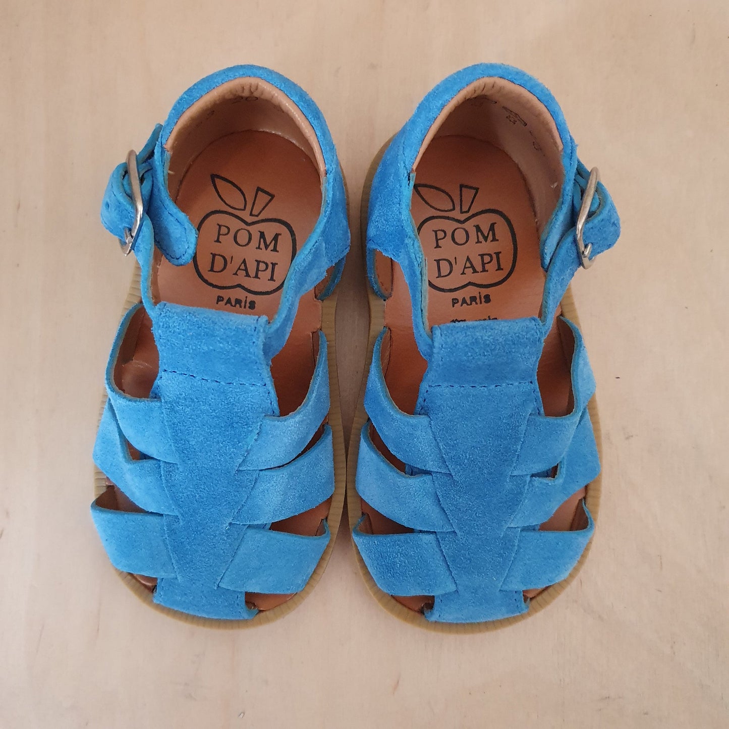 POM D'API - stapsandaal - poppy daddy - velours blue