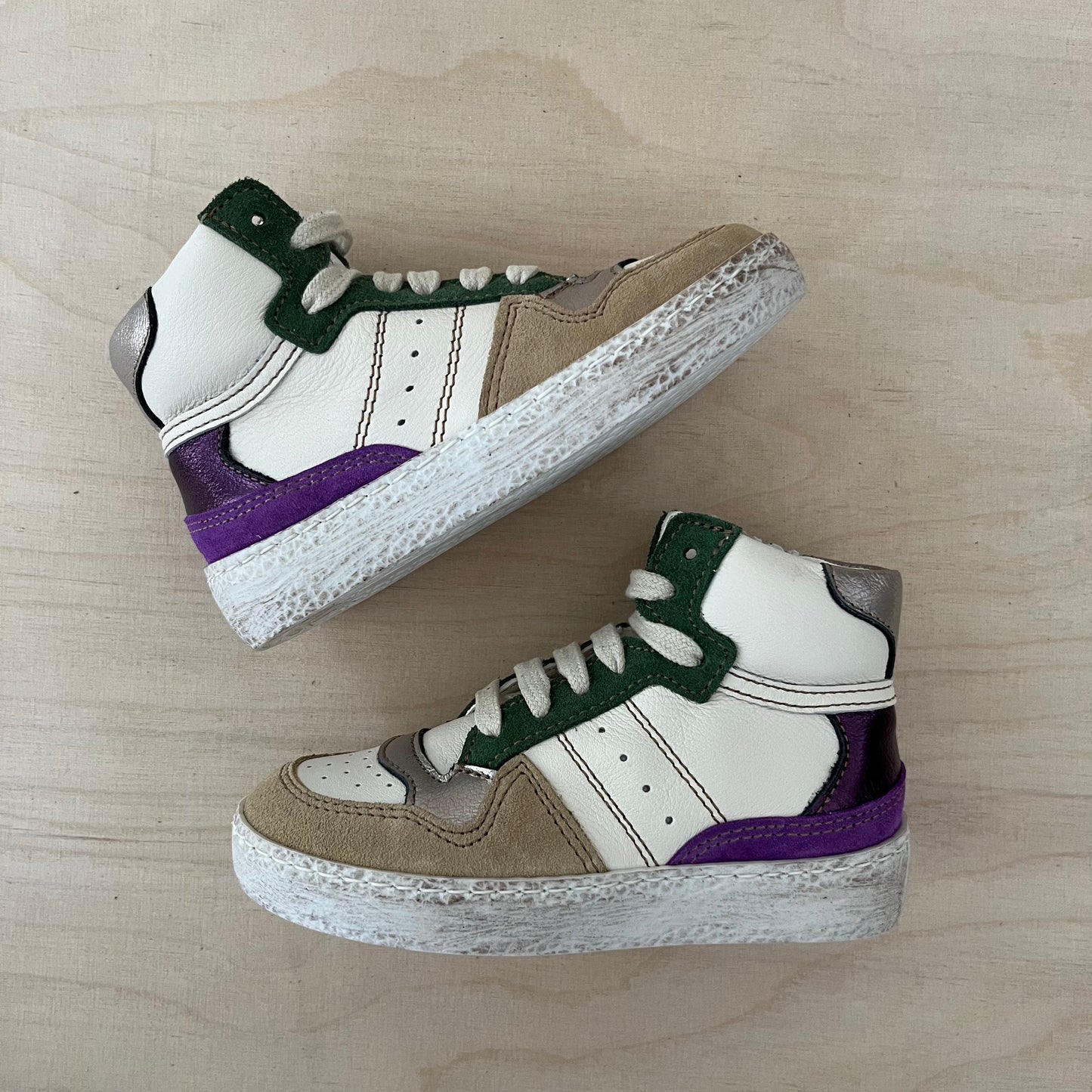 OCRA - hightop sneaker - paars, groen, beige