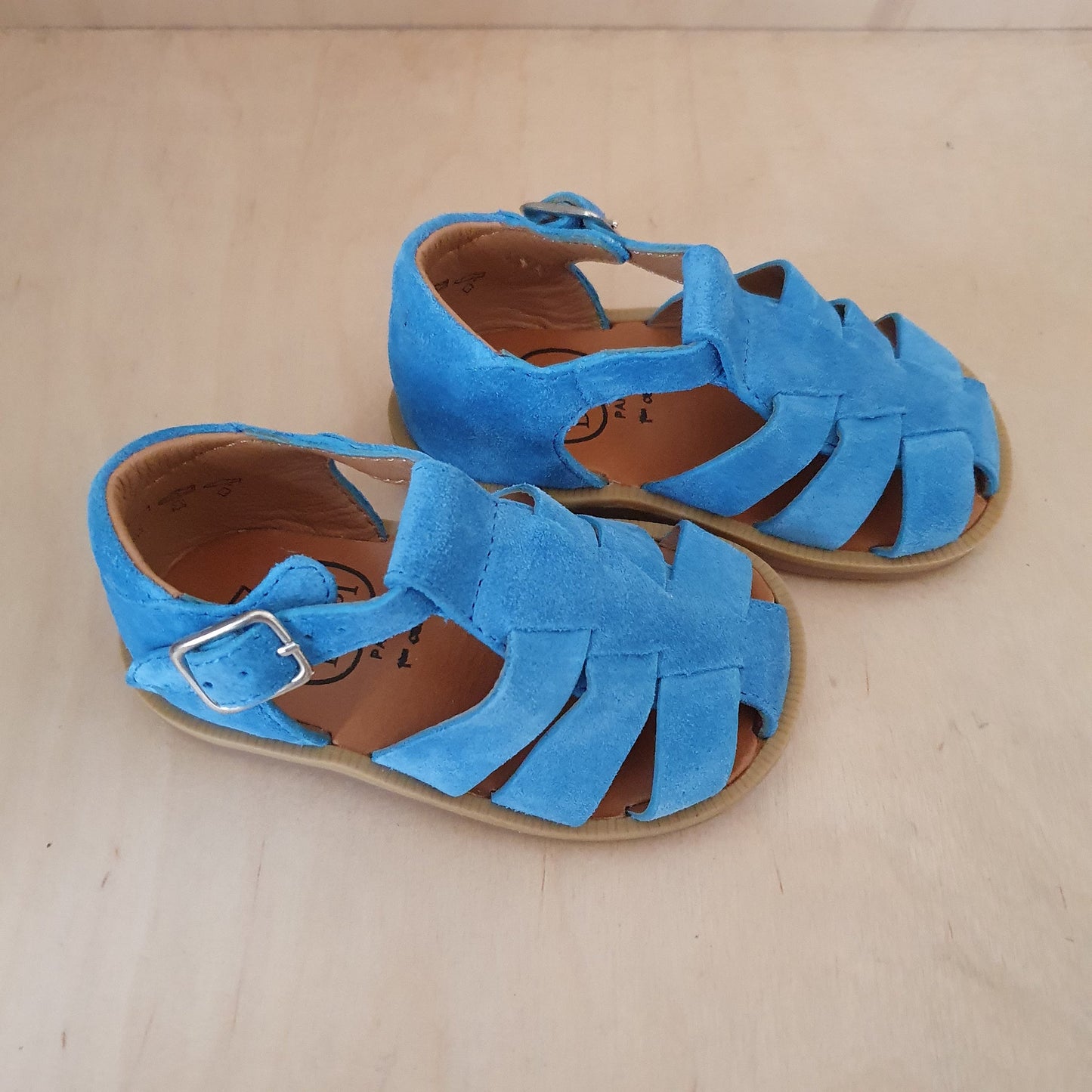 POM D'API - stapsandaal - poppy daddy - velours blue