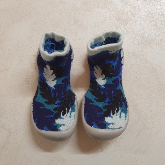 Collégien - pantoffel blauw blaadjes
