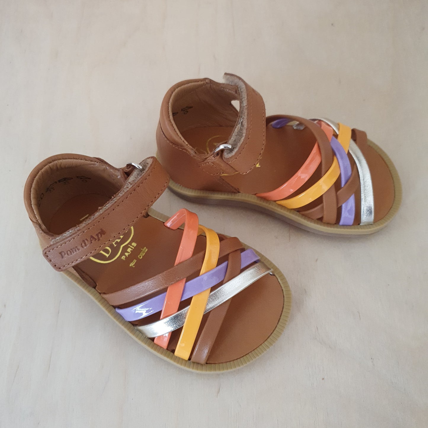 POM D'API - stapsandaal - poppy lux - nappa camel multi