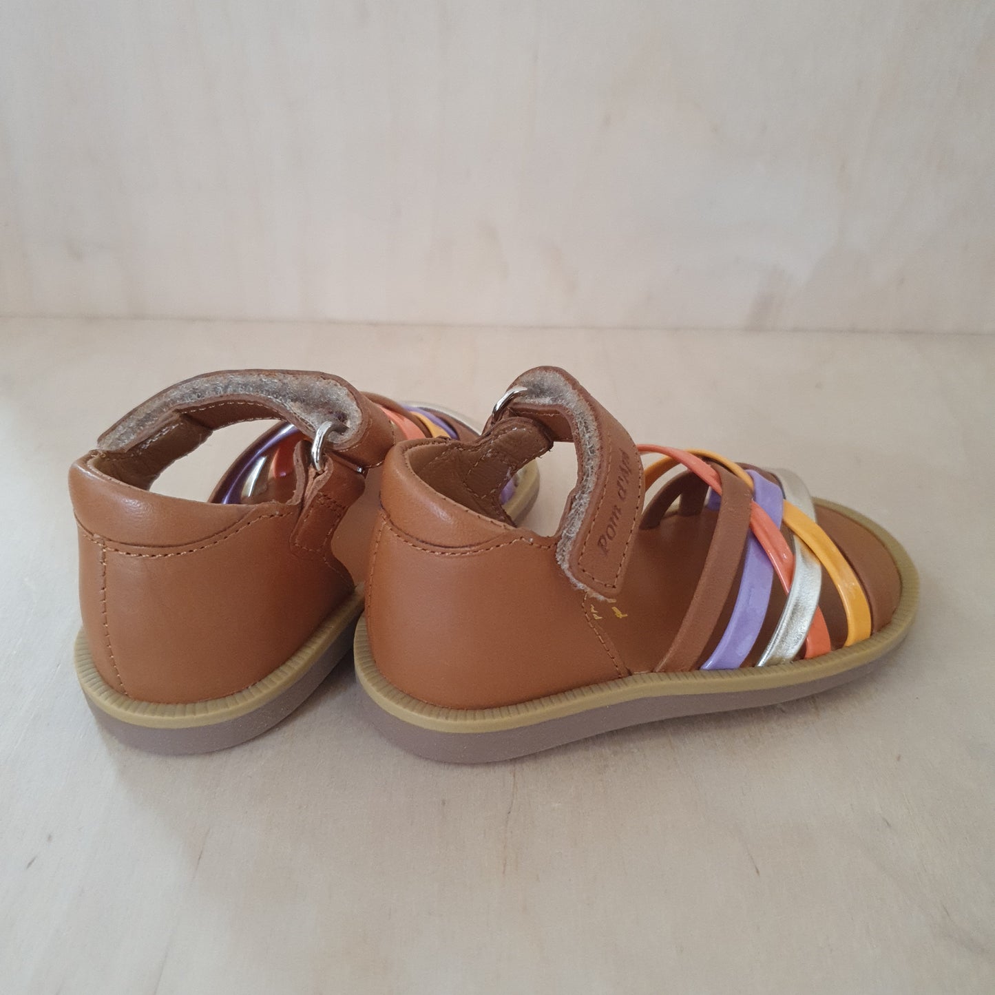 POM D'API - stapsandaal - poppy lux - nappa camel multi