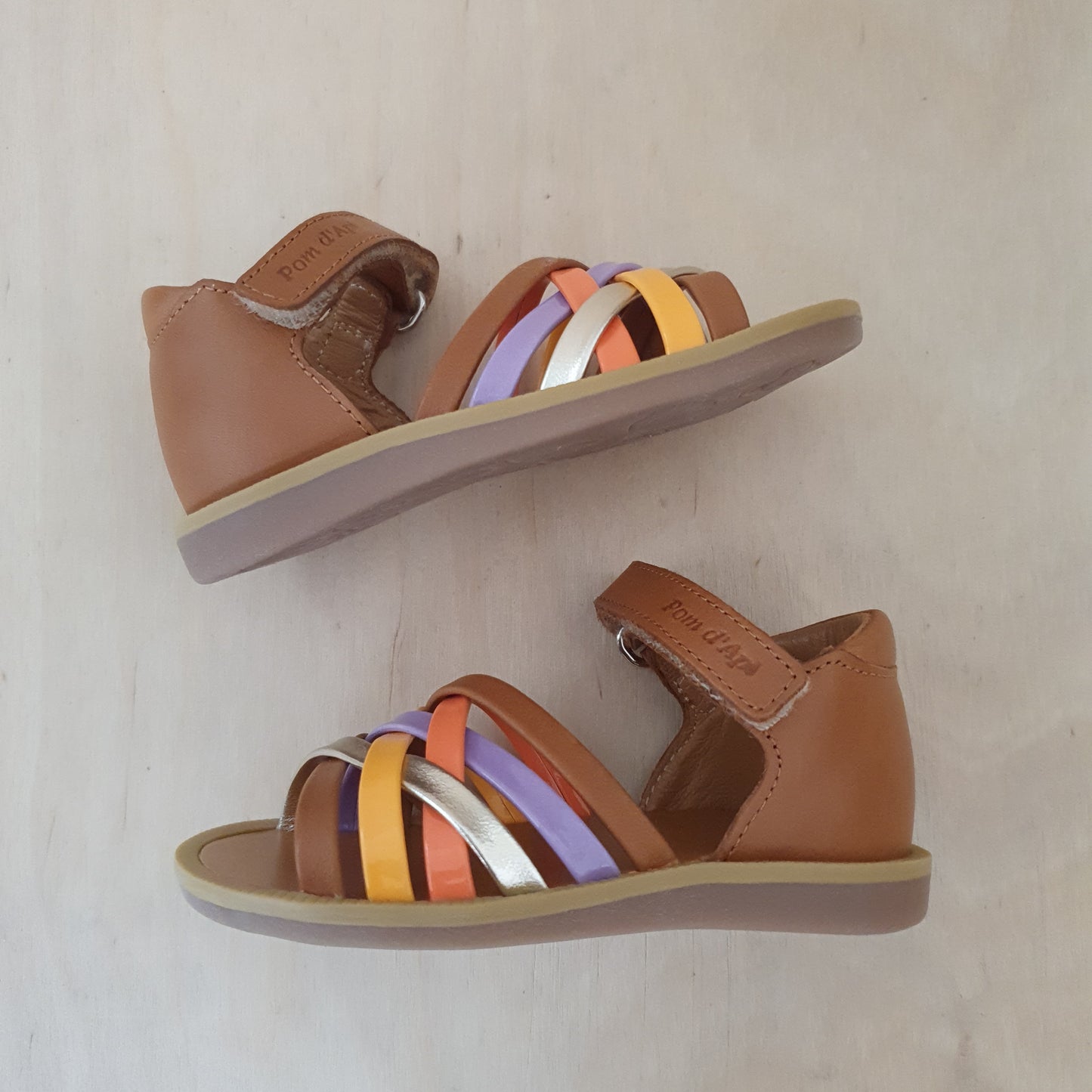 POM D'API - stapsandaal - poppy lux - nappa camel multi