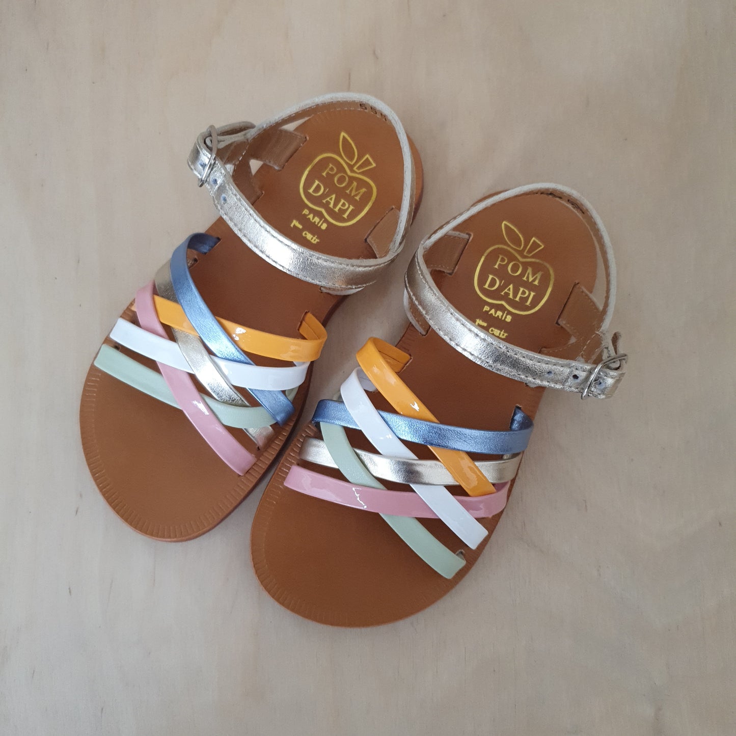 POM D'API - sandaal plagette lux - platine multi
