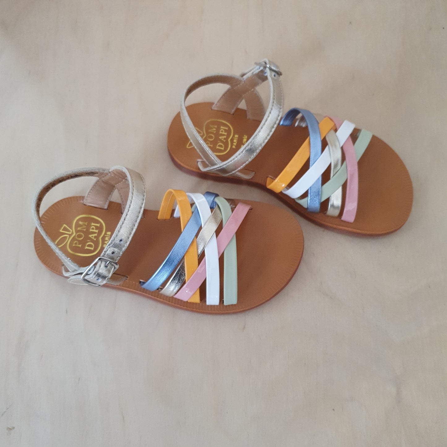 POM D'API - sandaal plagette lux - platine multi