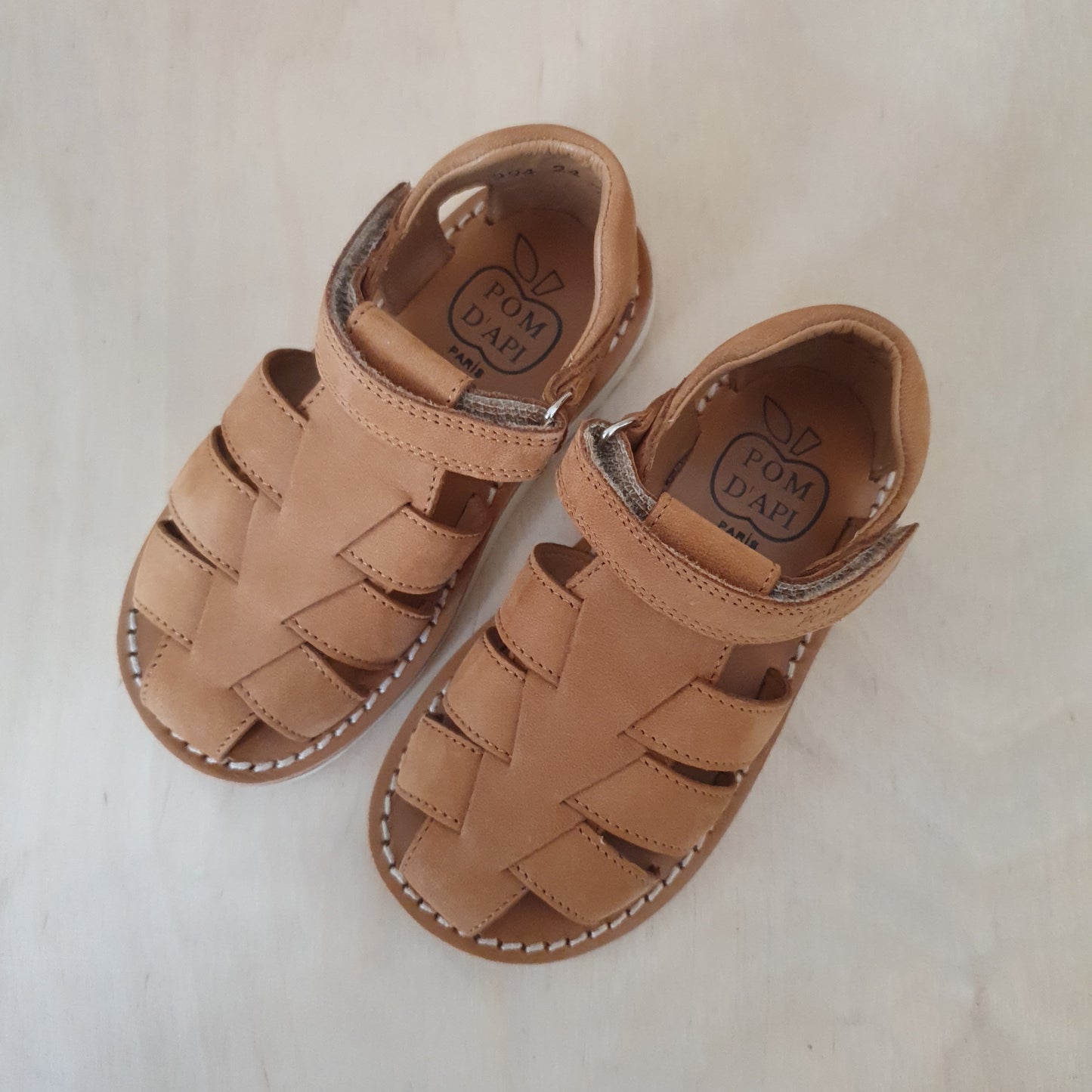 POM D'API - sandaal waff papy - nubuck camel