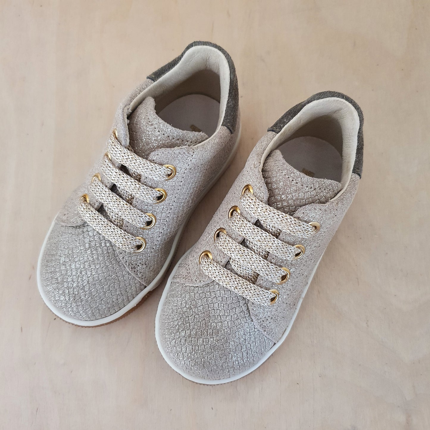 FALCOTTO - stapsneaker adam - suede lizard/platinum kaki