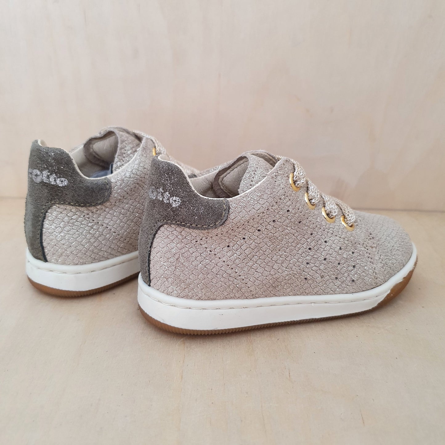 FALCOTTO - stapsneaker adam - suede lizard/platinum kaki