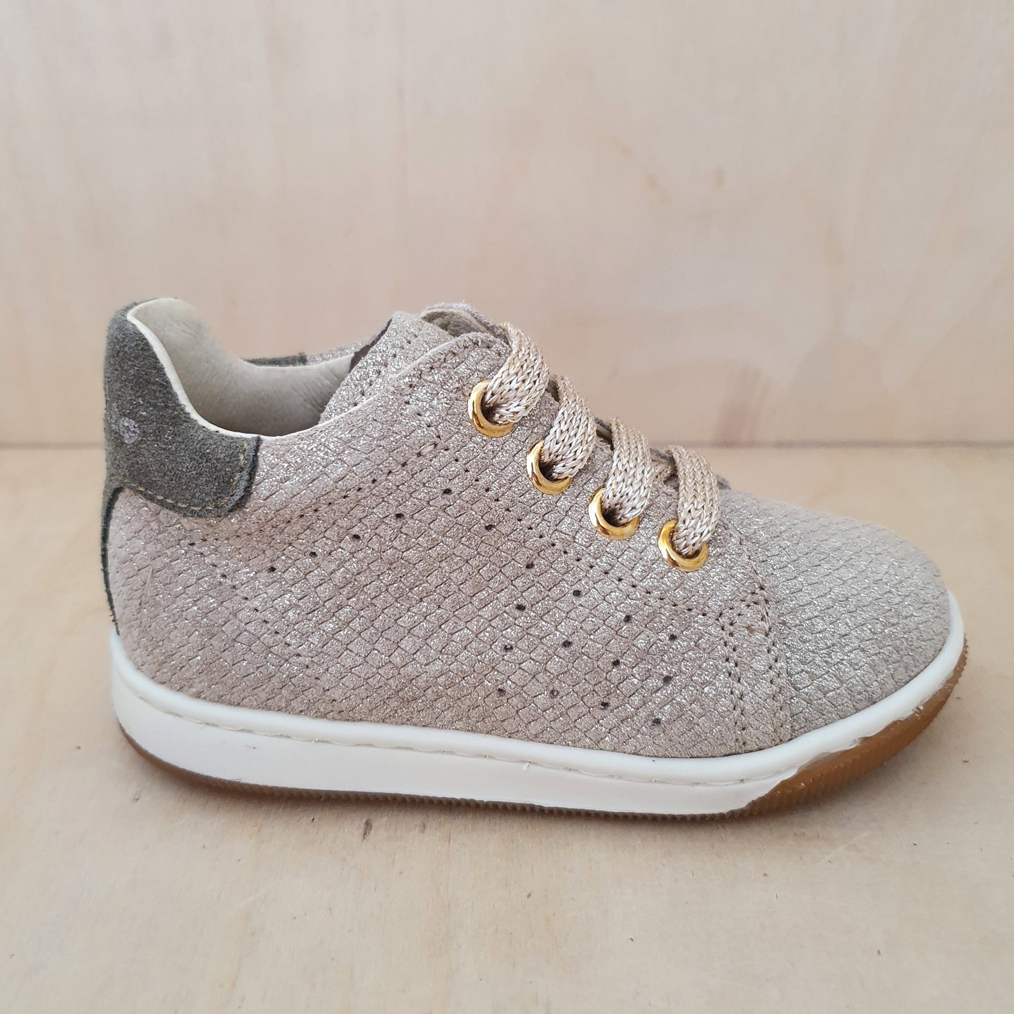 FALCOTTO - stapsneaker adam - suede lizard/platinum kaki