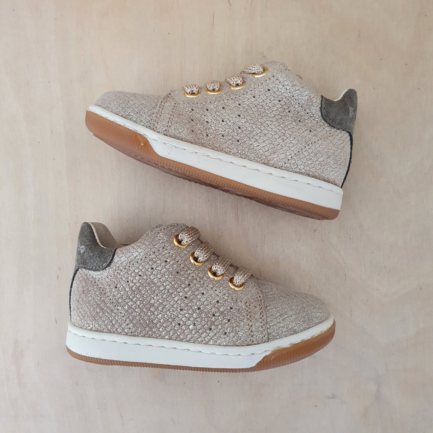 FALCOTTO - stapsneaker adam - suede lizard/platinum kaki